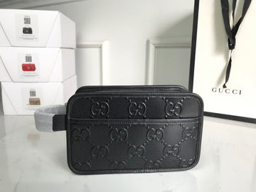 gg Embossed Cosmetic Case Black gg Embossed For MenÂ  9in/23cm gg495