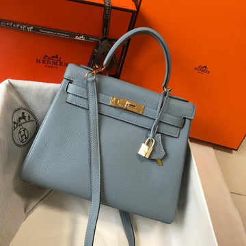 Top Quality Kelly 28 Togo Blue Atoll Bag For Women, Handbags, Shoulder Bags 11in/28cm