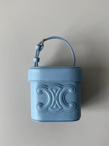 Top Quality Small Box Cuir Triomphe Denim For Women 4in/11cm 199263DU3.07DD