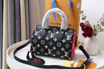 Top Quality Speedy BandouliÃ¨re 20 Monogram Empreinte Black/White/Pink For Women, WoHandbags 8.1in/21cm Top Quality M46088