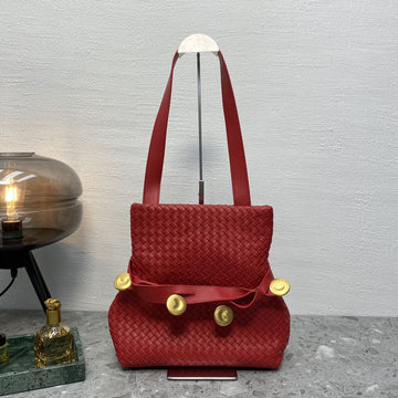 Top Quality Intrecciato Shoulder Bag Red, For Women, Womenâs Bags 10.2in/26cm
