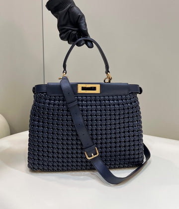 FI Mujer Top Quality Iconic Navy Blue Bag For Woman 33cm/13in