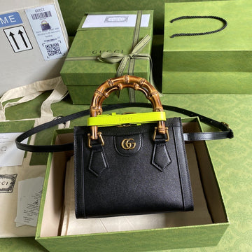 gg Diana Small Tote Bag Black For Women 8in/20cm gg â702732 U3ZDT 1260