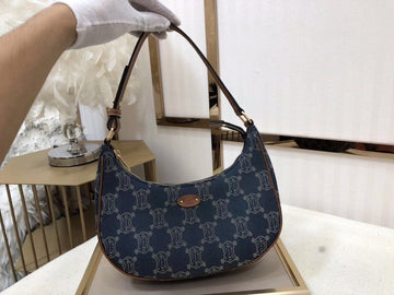 Top Quality Ava Bag In Triomphe Canvas XL Denim For Women 9in/23cm