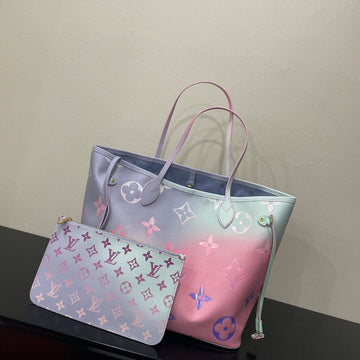 Top Quality Neverfull MM Tote Bag Monogram Canvas Sunrise Pastel For Women,  Shoulder Bags 12.2in/31cm Top Quality M46077