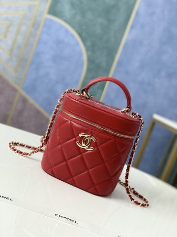 CHLVanity Case Gold Hardware Burgundy For Women, Women’s Handbags, Shoulder Bags 9in/24cmÂ 
