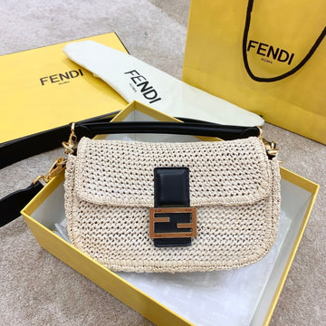 Top QualityTop Quality Baguette Woven Straw Black For Women, Women’s Handbags, Shoulder And Crossbody Bags 10in/26cm FF