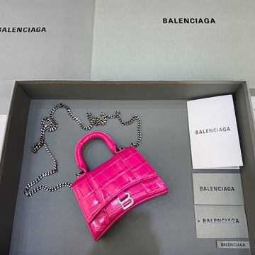 Top Quality Hourglass Mini Handbag With Chain In Dark Pink, For Women,  Bags 4.7in/12cm