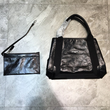 Top Quality Navy Small Cabas Tote Bag In Black, For Women,  Bags 18.5in/47cm