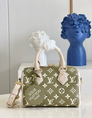Top Quality Speedy BandouliÃ¨re 20 Monogram Empreinte Khaki Green/Beige/Cream For Women, WoHandbags 8.1in/21cm Top Quality M46118