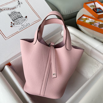 Top Quality Picotin Lock 18 Bag Light Pink For Women, Handbags 7.1in/18cm
