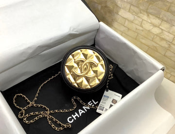 CHLRound Sling Bag Gold Toned For Women 4.7in/12cm