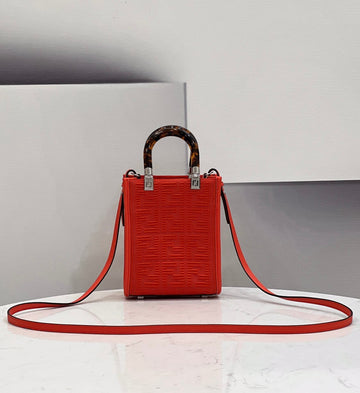 Top QualityTop Quality Mini Sunshine Shopper Red For Women, Women’s Handbags, Shoulder And CrossBody Bags 7.1in/18cm FF 8BS051