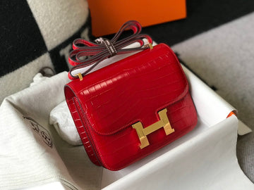 Top Quality Mini ConstanTop Quality Bag Red For Women Gold Color Hardware 7.1in/18cm