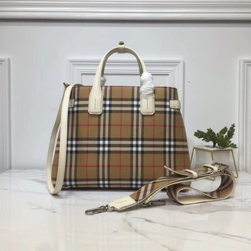 Top Quality Ho Check Derby Medium Banner Purse Tote White For Women, WomenÃ¢ÂÂs Bags 14in/35cm