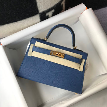 Top Quality Kelly 19 Blue France Swift Bag For Women, Handbags, Shoulder Bags 7.5in/19cm