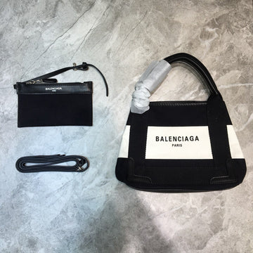 Top Quality Navy Small Cabas Tote Bag In Black And White, For Women,  Bags 18.5in/47cm
