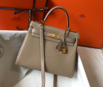 Top Quality Kelly 28 Etoupe Togo Bag For Women, Handbags, Shoulder Bags 11in/28cm
