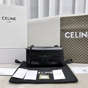 Top Quality Chain Shoulder Bag Triomphe Black For Women 8in/20.5cm 197993EQJ.38NN