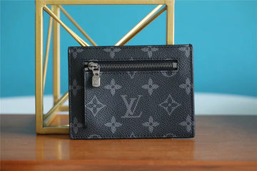 Top Quality ID Card Holder Monogram Canvas Black For Men, Wallet 13cm Top Quality N60378