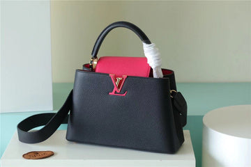 Top Quality Capucines MM Taurillon Black/ Rose Berlingot For Women, WomenÂs Bags, Shoulder And Crossbody Bags 12.4in/31.5cm Top Quality M59882