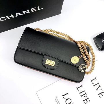 CHLMaroon Medallion Nude Reissue 2.55 Classic 225 Flap Black Bag For Women 24cm/9in