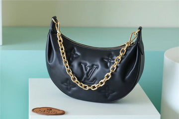 Top Quality Over The Moon Bag Handbags For Women In Black 10.8in/28cm Top Quality M59799