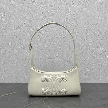 Top Quality Cuir Triomphe Shoulder Bag White For Women 9.4in/24cm