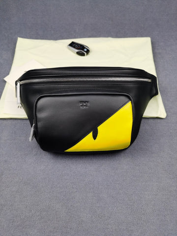 Top QualityTop Quality Little Monster Belt Bag Black/Yellow For Men, Men’s Bag 7.9in/20cm FF