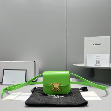 Top Quality Teen Triomphe Bag Green For Women 7in/19cm 