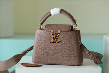 Top Quality Capucines Mini Taurillon Light Brown For Women,  Shoulder And Crossbody Bags 21cm/8.3in Top Quality M56071