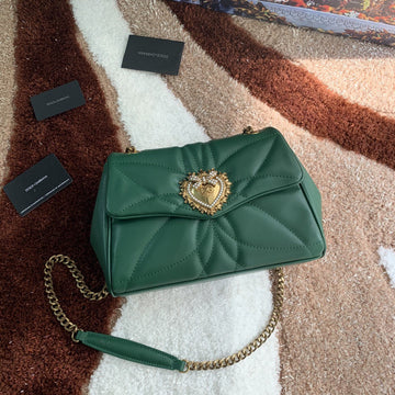 Top Quality MeTop Qualityum Devotion Shoulder Bag In Quilted Nappa Green For Women 10.2in/26cm Top Quality