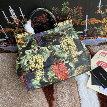 Top Quality MeTop Qualityum Sicily Handbag Unique Print Motifs Muticolour For Women 10.2in/26cm Top Quality