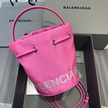 Balen Le Cagole MeTop Qualityum Bucket Bag In Pink, For Women,  Bags 11.8in/30cm