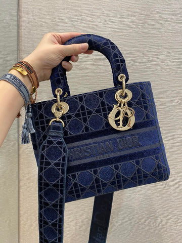 Top Quality Small Lady D-Lite Blue Bag For Women 9.5in/24cm CD