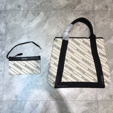 Top Quality Navy MeTop Qualityum Cabas Tote Bag In White, For Women,  Bags 14.1in/36cm