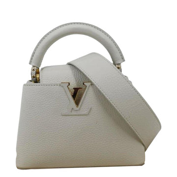 LOUIS VUITTON  Capucine Mini Taurillon Leather Crossbody Bag Snow