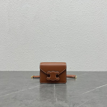 Top Quality Card Holder On Chain Triomphe Tan For Women 4in/11cm 10J743DPV.04LU