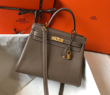 Top Quality Kelly 28 Retourne Togo Brown Bag For Women, Handbags, Shoulder Bags 11in/28cm