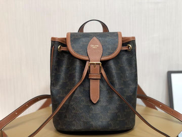 Top Quality Mini Backpack Folco In Triomphe Canvas Tan For Women 7in/20cm 197662CAS.04LU