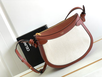 Top Quality BesaTop Quality Noeuds Francais Bag Brown/White For Women 10in/25cm 