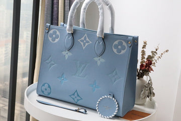 Top Quality OnTheGo MM Tote Bag Monogram Empreinte Summer Blue For The Pool Collection, Women Handbags 13.8in/35cm Top Quality M45718