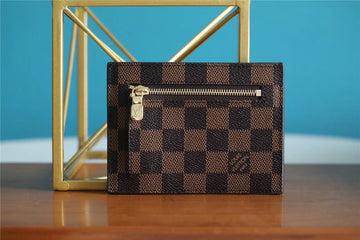Top Quality ID Card Holder Damier Graphite Canvas Brown For Men, Wallet 13cm Top Quality N60378
