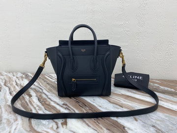 Top Quality Nano LuGucciage Bag In Drummed Dark Blue For Women 8in/20cm 