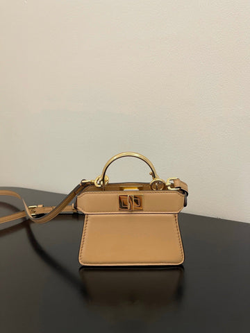 Top QualityTop Quality Peekaboo ISeeU Petite Brown Micro Bag For Woman 11cm/4.5in