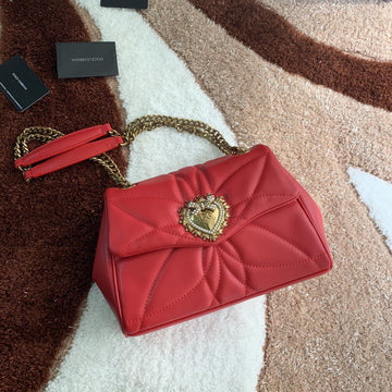 Top Quality Medium Devotion Shoulder Bag In Quilted Nappa Red For Women 10.2in/26cm Top Quality