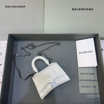 Top Quality Hourglass Mini Handbag With Chain In White, For Women,  Bags 4.7in/12cm