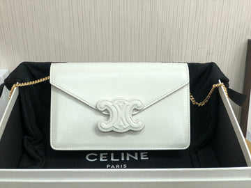 Top Quality Wallet On Chain Triomphe White For Women 7in/19cmÃÂ 