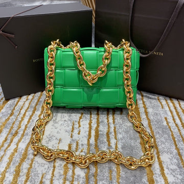 Top Quality Chain Cassette Bag For Women 10.2in/26cm In Green 631421VBWZ03722