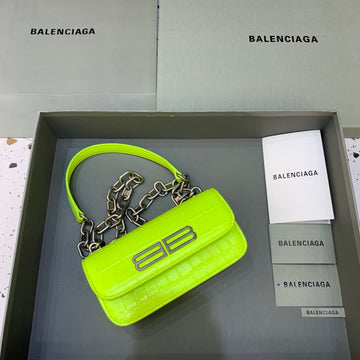 Top Quality Gossip Small On Chain Shoulder Bag Green Neon, For Women,  Bags 7.4in/19cm